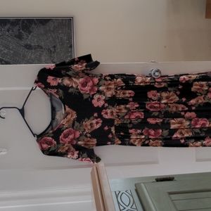 Mikarose black floral maxidress Small
